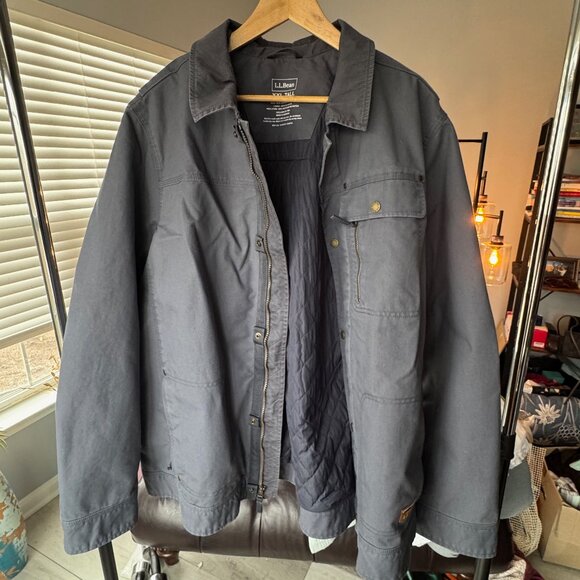 Men's L.L.Bean Utility Jacket ll bean Gunmetal Gray XXL Tall - Picture 4 of 8